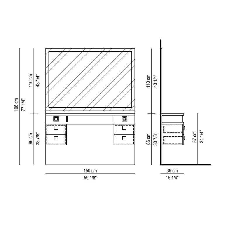 Nelson Mobilier KAPSTATION MENSPACE zonder wasbak