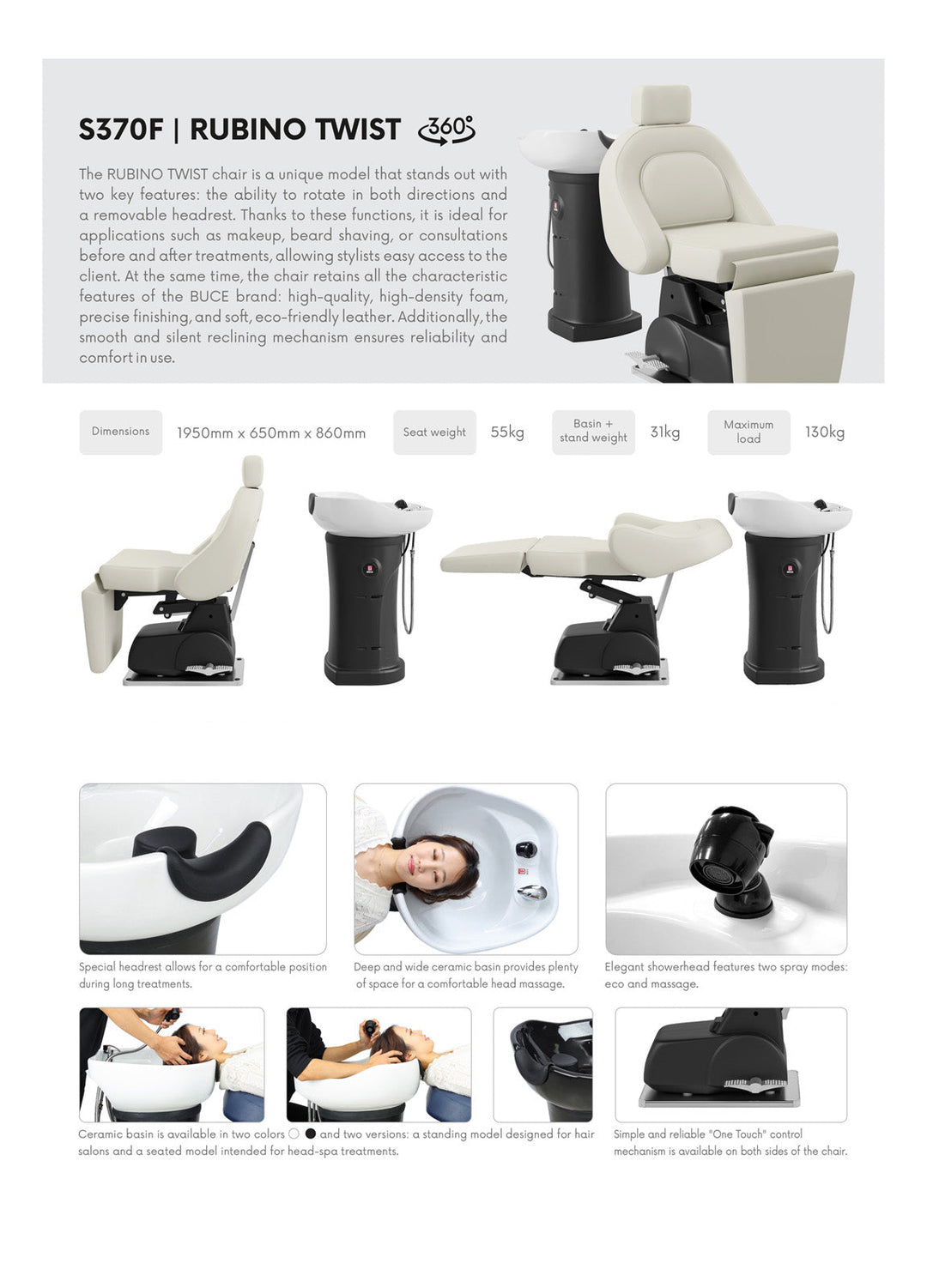 Salondesign24 Camilla Head Spa modelo S370F
