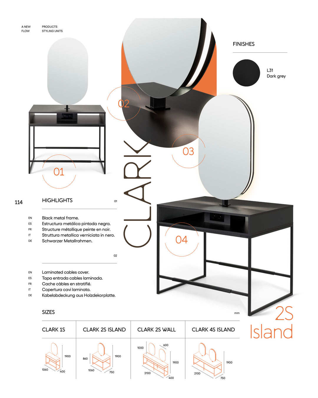 Pahi Doppelfrisierplatz Clark 2S Island