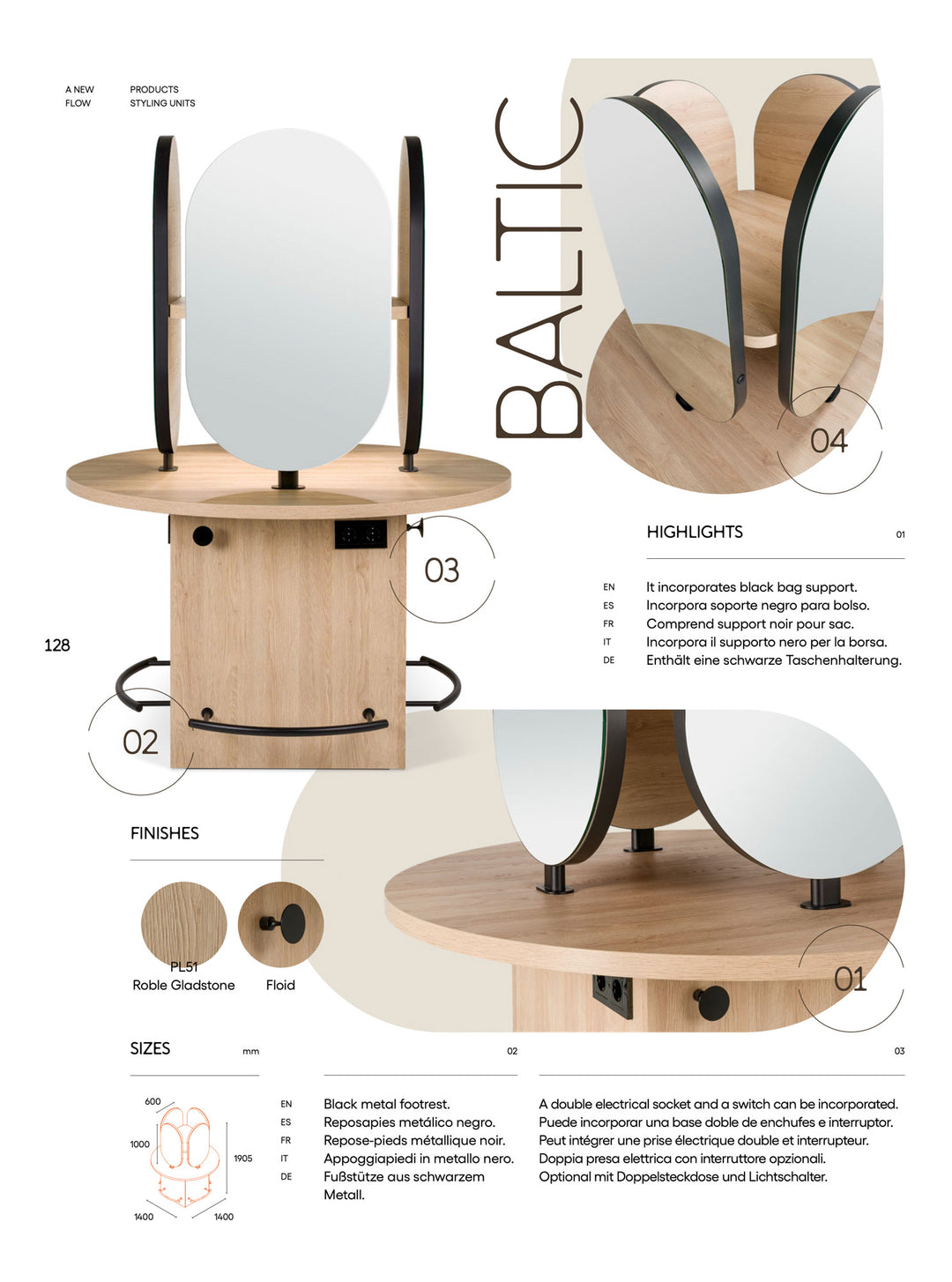 Pahi 4er Frisiertisch Baltic