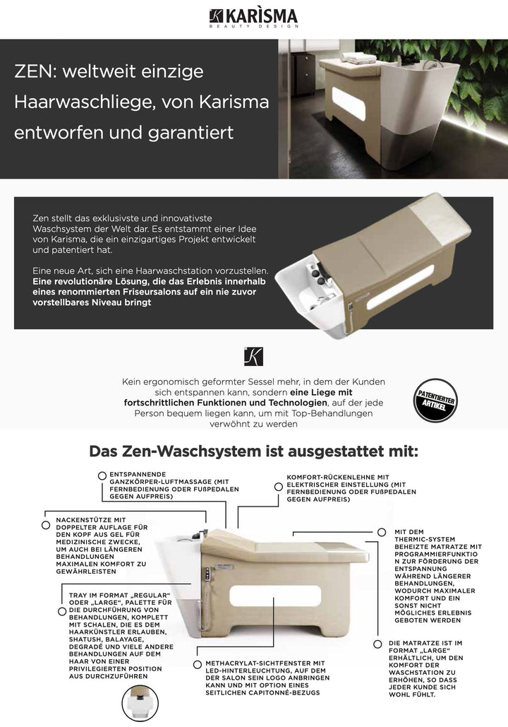 Karsima ZEN LIFT Waschliege Naturfriseur Headspa