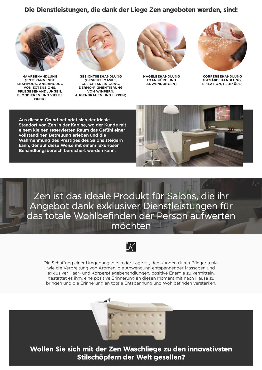 Karisma ZENITH Head Spa Liege – Waschliege mit Heizung &amp; Multifunktion