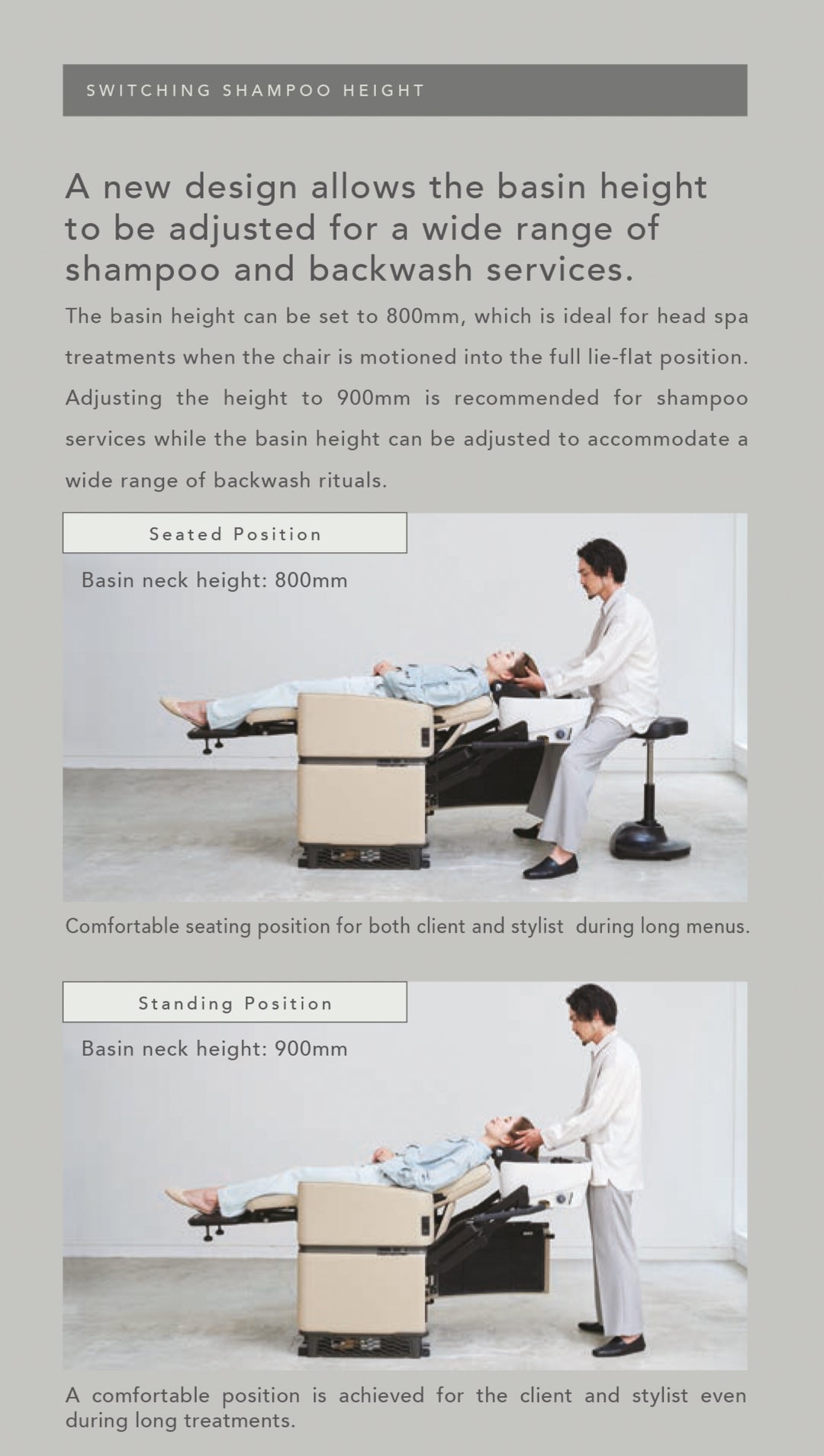 Salondesign24 Poltrona da parrucchiere e lettino lavaggio in uno - ONE con formazione HeadSpa inclusa