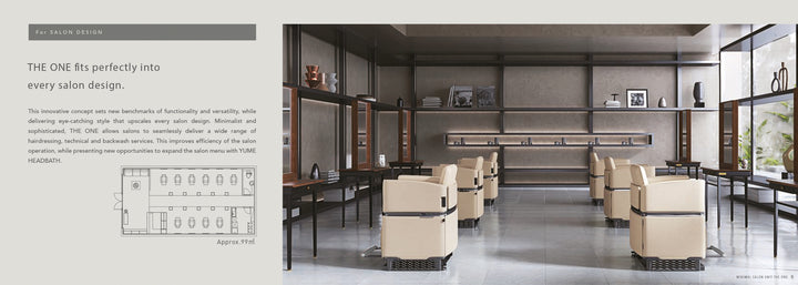 Salondesign24 Poltrona da parrucchiere e lettino lavaggio in uno - ONE con formazione HeadSpa inclusa