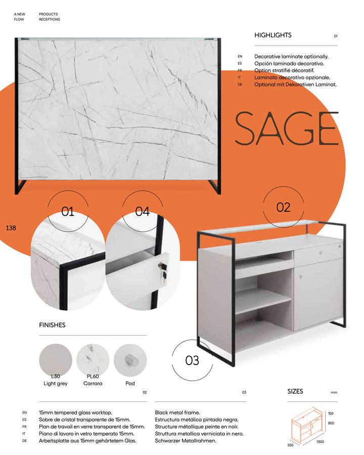 Pahi Reception Counter Sage