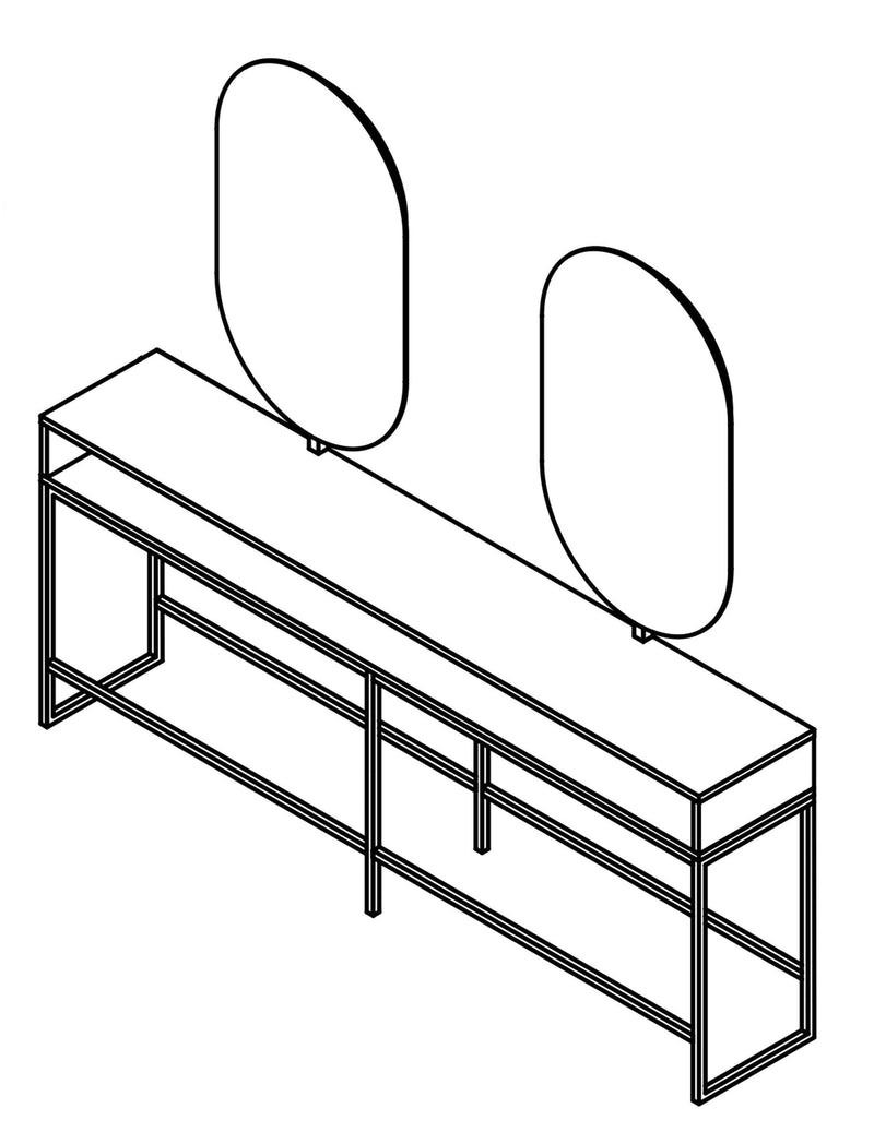 Pahi Doppelfrisierplatz Wand Clark 2S Wall