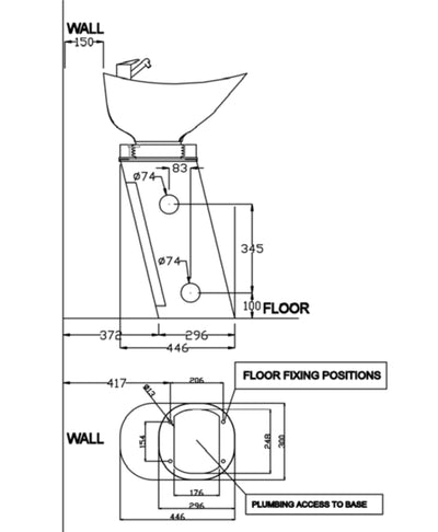 CDE Salondesign  Waschsäule Waschbecken