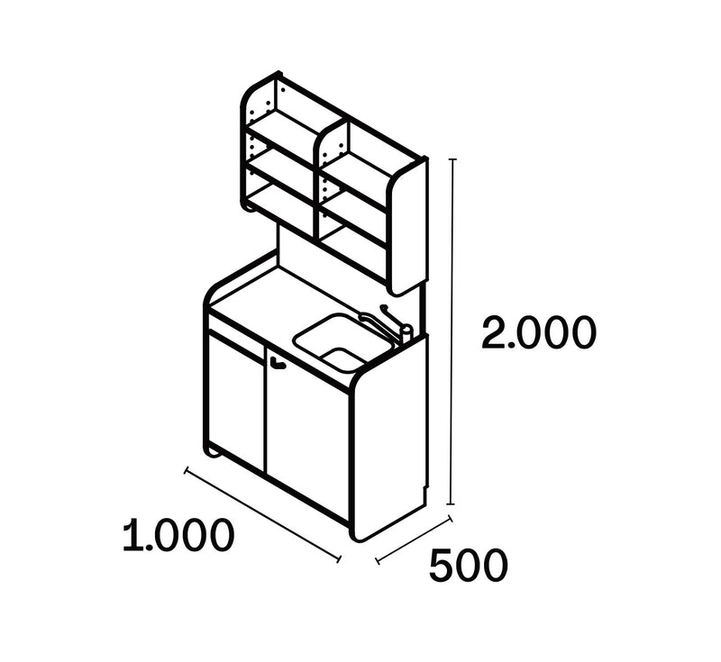 Cara Collection Mixecke mit Waschbecken & Wasserhahn Nico