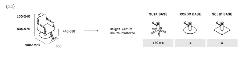 Silla de peluquería Cara Collection Saki