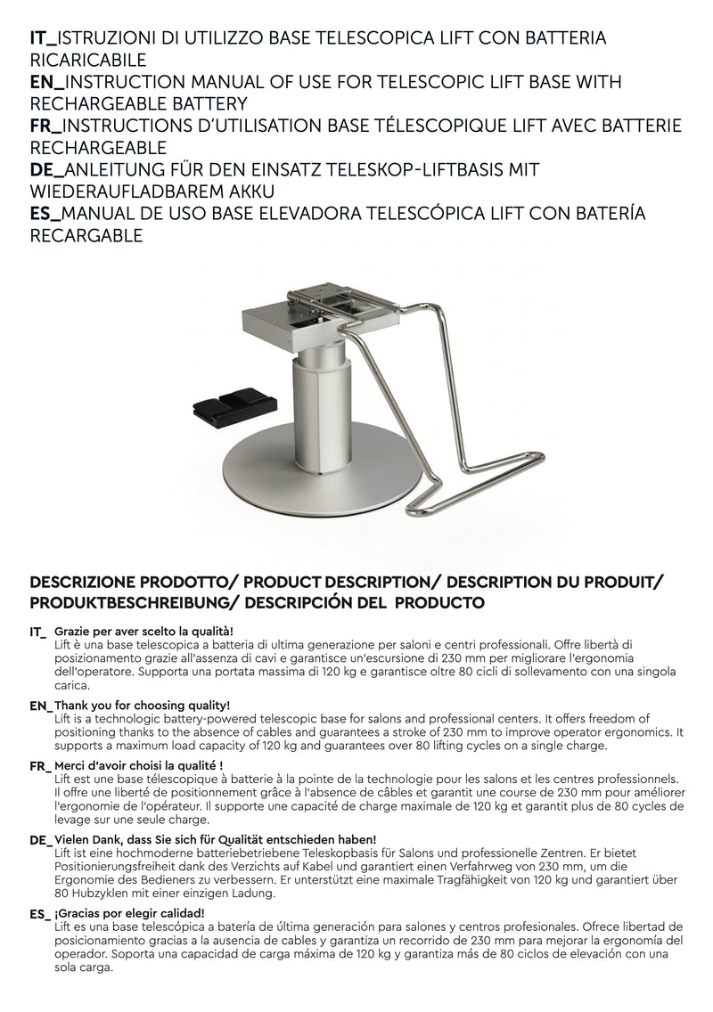 Karisma Friseurstuhl elektrische Akku Pumpe -  Lilium