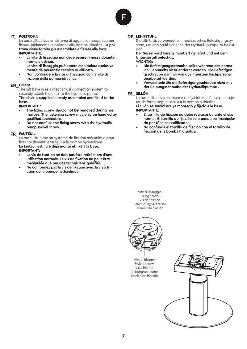 Karisma Friseurstuhl elektrische Akku Pumpe -  Lilium