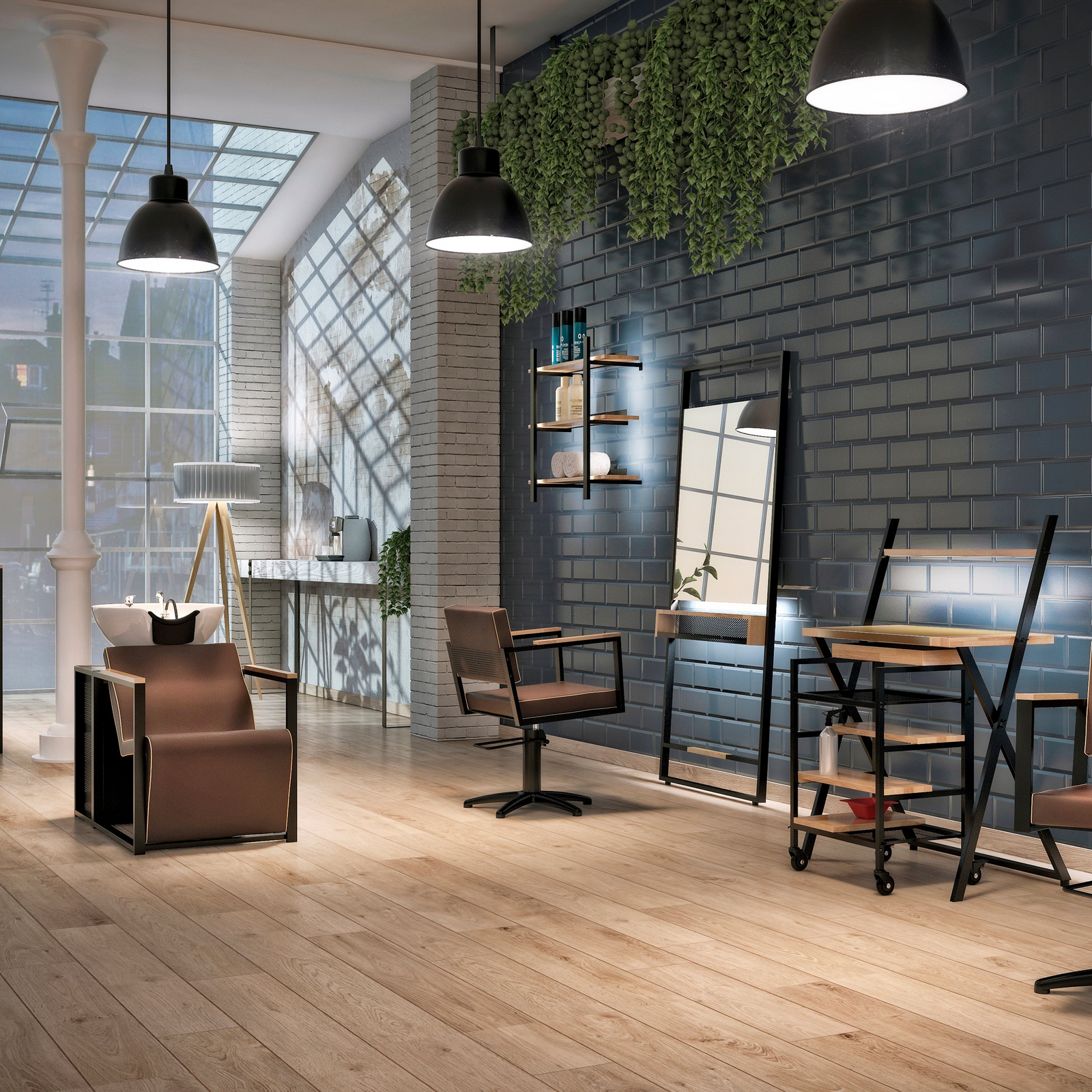 Friseursalon im Indusriestil