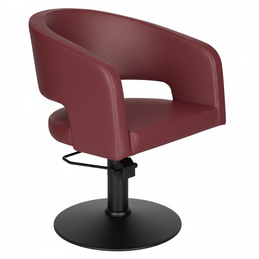 Friseurstuhl Bordeaux matt schwarz