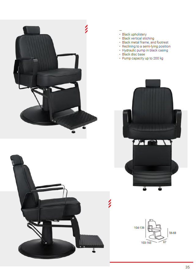 CDE Salondesign Barber Express - Poltrona da barbiere Costanza