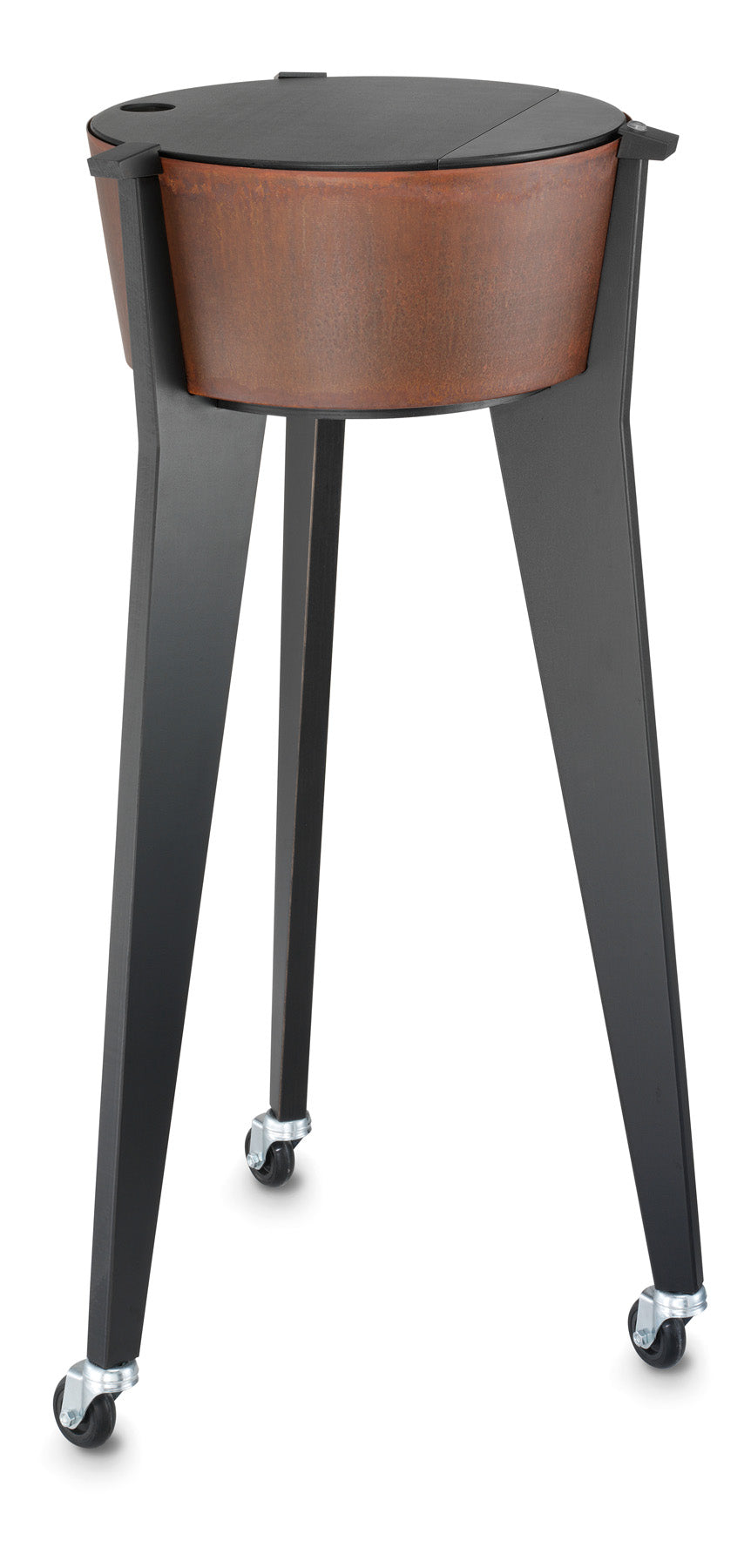 Artecno Beauty trolley ICON CORTEN WITH BLACK WOODEN LEGS