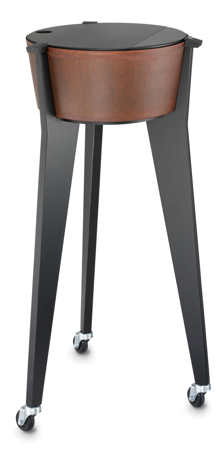 Artecno Beauty trolley ICON CORTEN WITH BLACK WOODEN LEGS