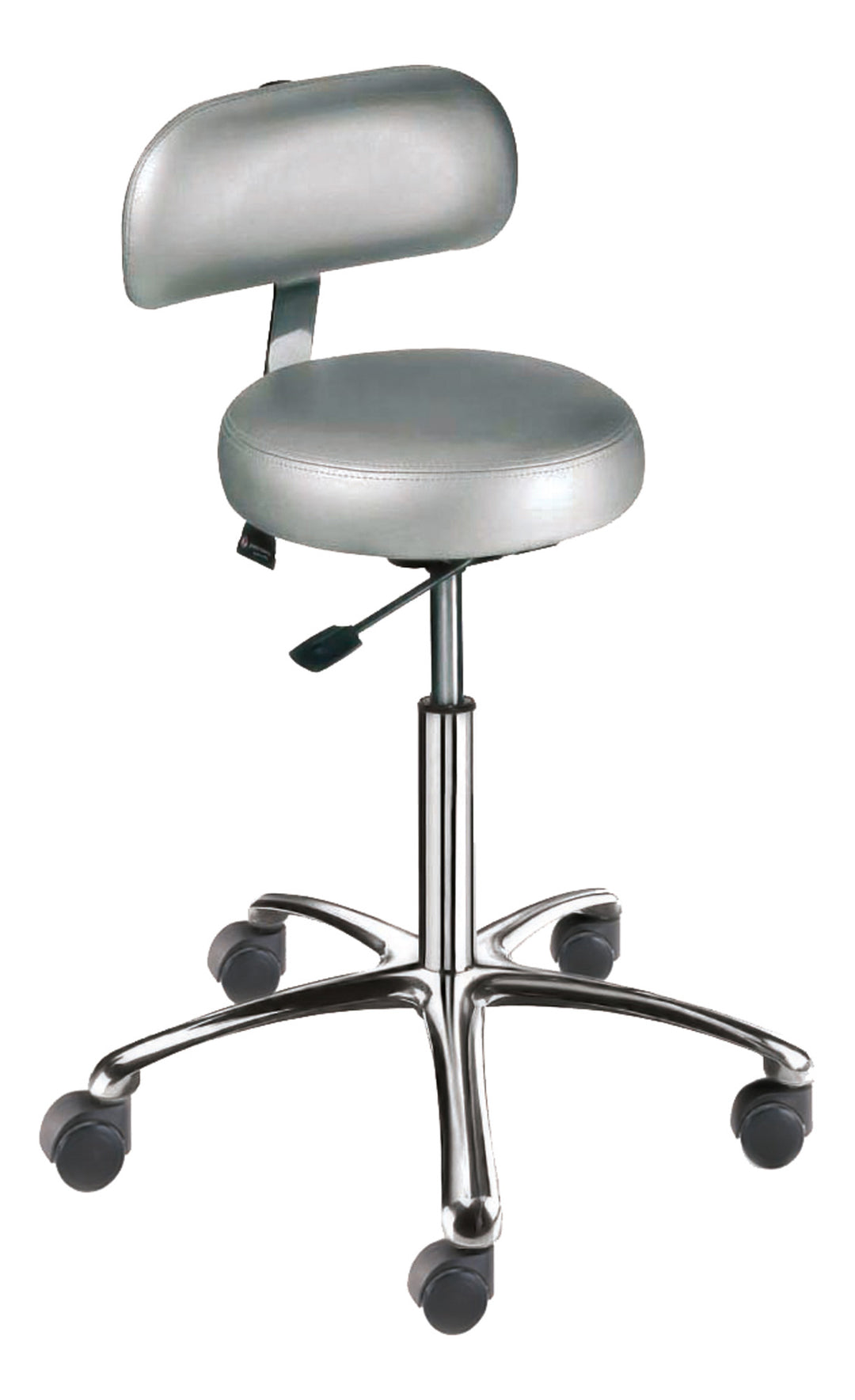 Pietranera HOCKER MIT RUCKENSTUTZE, VERCHROMTER STERNFUSS UND ROLLEN, MIT GAS LIFT