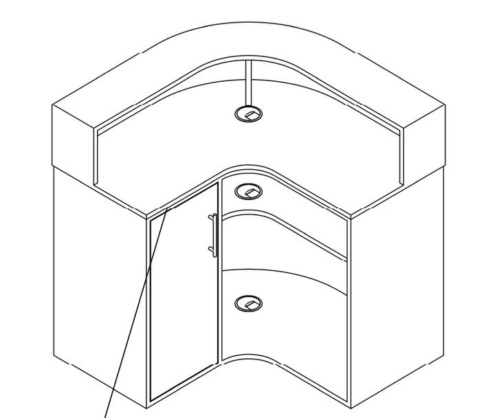 Salondesign24 abgerundete Empfangstheke Salt