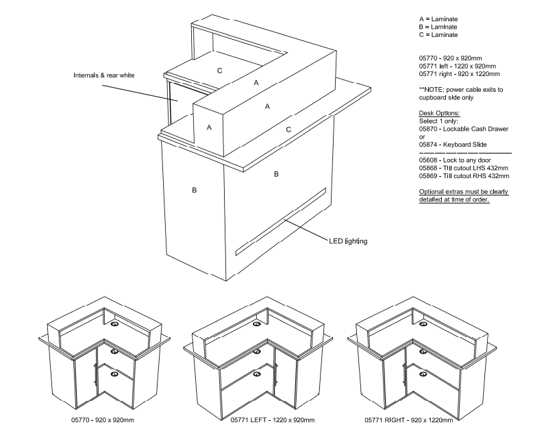 Salondesign24 Wind 122x92cm  Rezeption über Eck mit LED