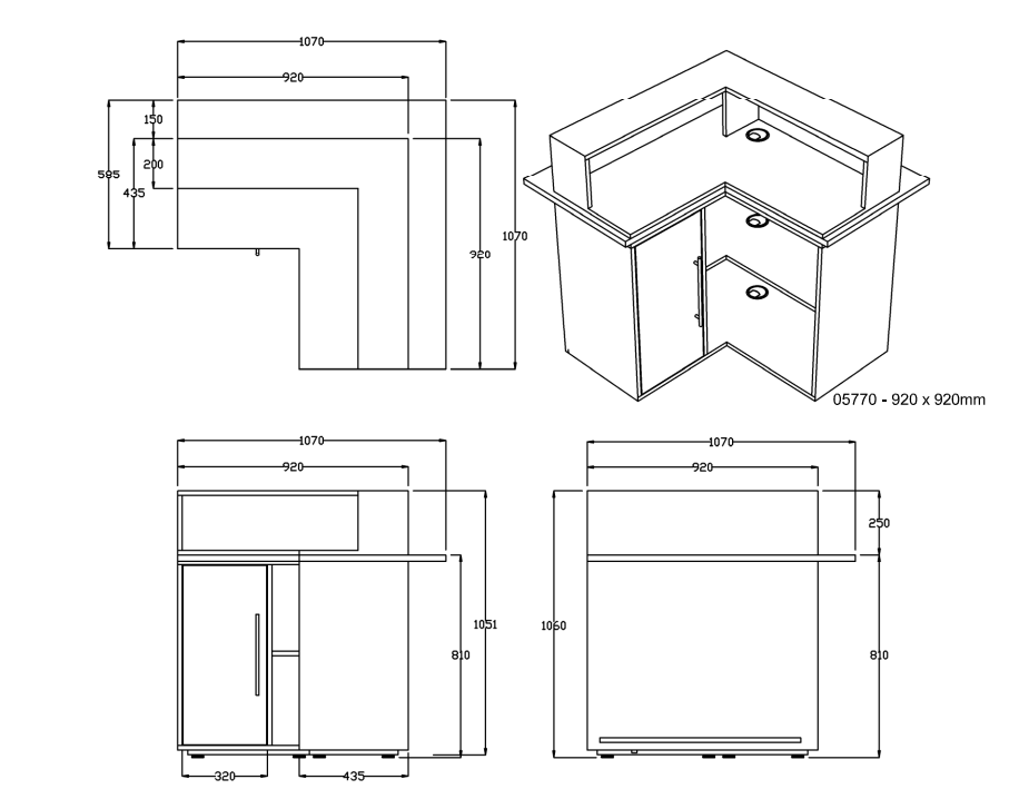 Salondesign24 Wind 122x92cm  Rezeption über Eck mit LED