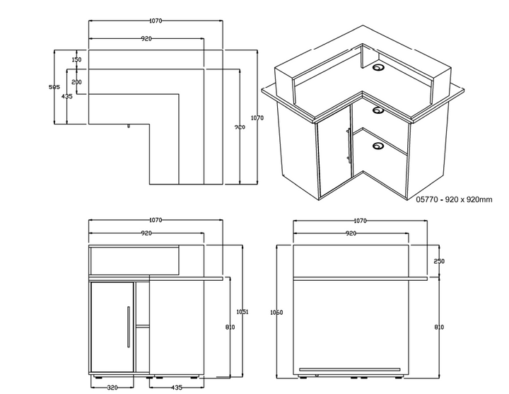 Salondesign24 Wind 122x92cm  Rezeption über Eck mit LED