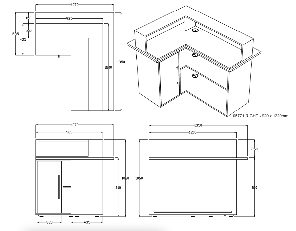 Salondesign24 Wind 122x92cm  Rezeption über Eck mit LED