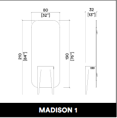 GammaStore Kuaför Aynası MADISON 1 – WOOD, 1P WALL