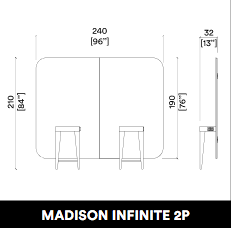 Oglinda de coafură GammaStore MADISON INFINITE 2P WOOD, WALL
