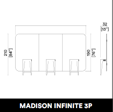 Oglindă de coafură GammaStore MADISON INFINITE 3P WOOD, WALL