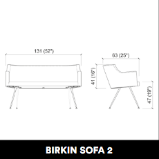 GammaStore Canapea de așteptare BIRKIN SOFA 2 COLOR  Full Color 2 locuri