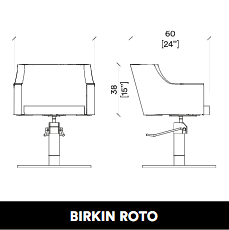 GammaStore Kappersstoel BIRKIN  BASE ROTO BLACK COLOR