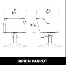 Scaun de coafură GammaStore BIRKIN BASE PARROT BLACK COLOR