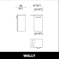 GammaStore Hängeschränkchen WALLY door + holder , color white, black mat