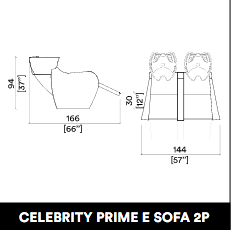 GammaStore Wasunit CELEBRITY PRIME E. SOFA 2P Black color