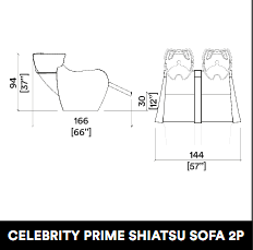 GammaStore Backwash unit CELEBRITY PRIME SHIATSU SOFA 2P Black color