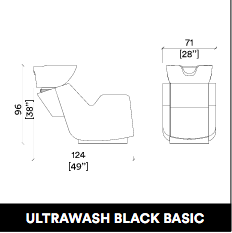 GammaStore Ultrawash Black Basic Yıkama Koltuğu
