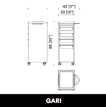 GammaStore Werkwagen GARI , kleur zwart mat