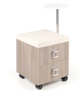 عربة خدمة GammaStore طراز RALLY، ألوان خشب/أسود/أبيض، 2 أدراج