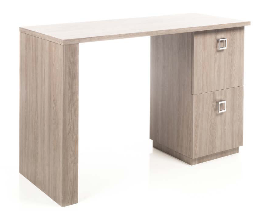 GammaStore Nageltisch BASICURE ,colors wood/black /white, 2 drawers