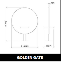 GammaStore hairdressing mirror GOLDEN GATE (gold or black l. frame) no electrical sockets