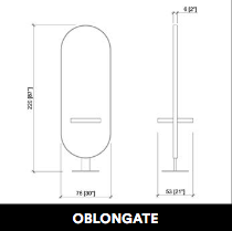GammaStore Kuaför Aynası OBLONGATE 2P (altın veya siyah çerçeve)  raflı ve elektrik prizli