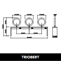 GammaStore Friseurspiegel TRIOBERT CENTRAL 6P