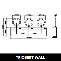 Oglindă de coafură GammaStore TRIOBERT WALL 3P