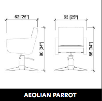 Scaun de coafură GammaStore AEOLIAN BASE PARROT BLACK COLOR