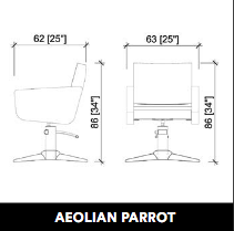 GammaStore Friseurstuhl AEOLIAN BASE PARROT BLACK COLOR