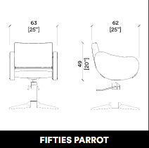 Fauteuil de coiffure GammaStore FIFTIES BASE PARROT FULL COLOR