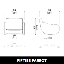 GammaStore Friseurstuhl FIFTIES BASE PARROT BLACK COLOR