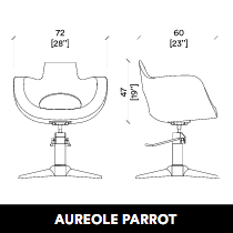 Scaun de coafură GammaStore AUREOLE BASE PARROT BLACK COLOR