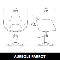 GammaStore Friseurstuhl AUREOLE BASE PARROT BLACK COLOR