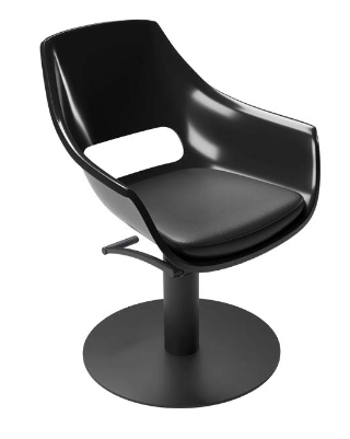 Scaun de coafură GammaStore CLARA BASE SUPERBLACK cadru NEGRU sau ALB, PERNĂ NEGRU